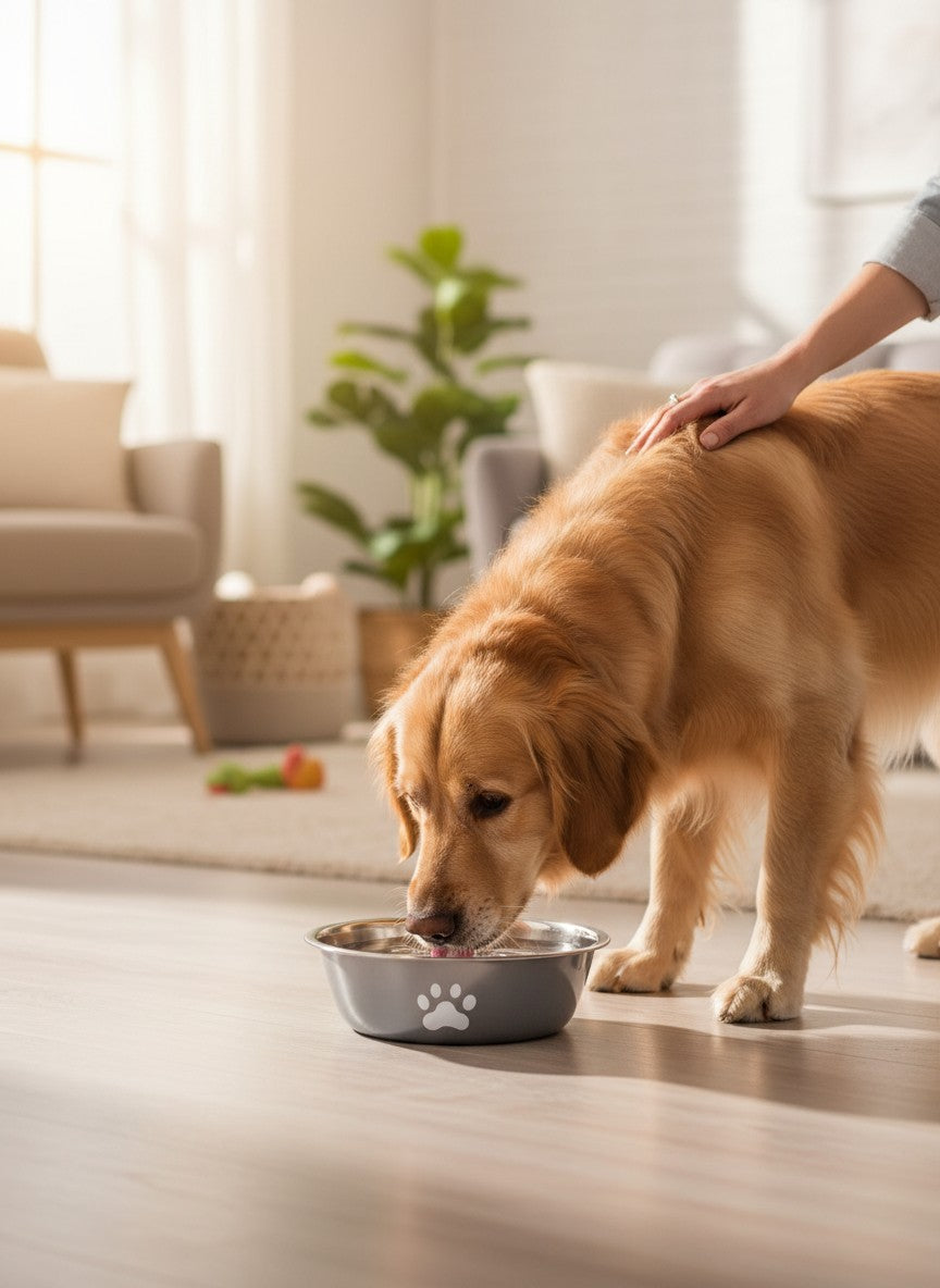 Luxury Stainless Steel Dog Bowl | Premium Non-Slip Silicone Base | Pet Feeding & Water Bowl for Dogs & Cats