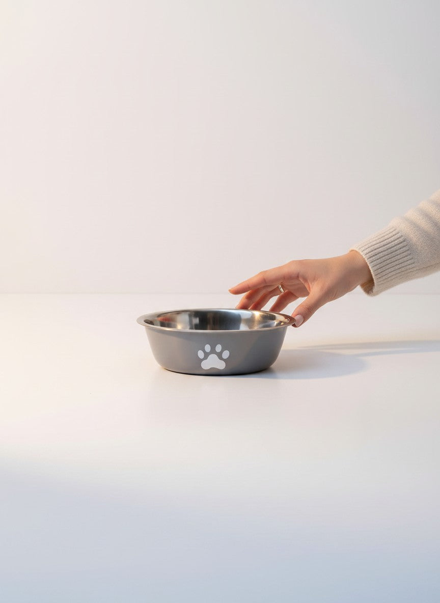 Luxury Stainless Steel Dog Bowl | Premium Non-Slip Silicone Base | Pet Feeding & Water Bowl for Dogs & Cats