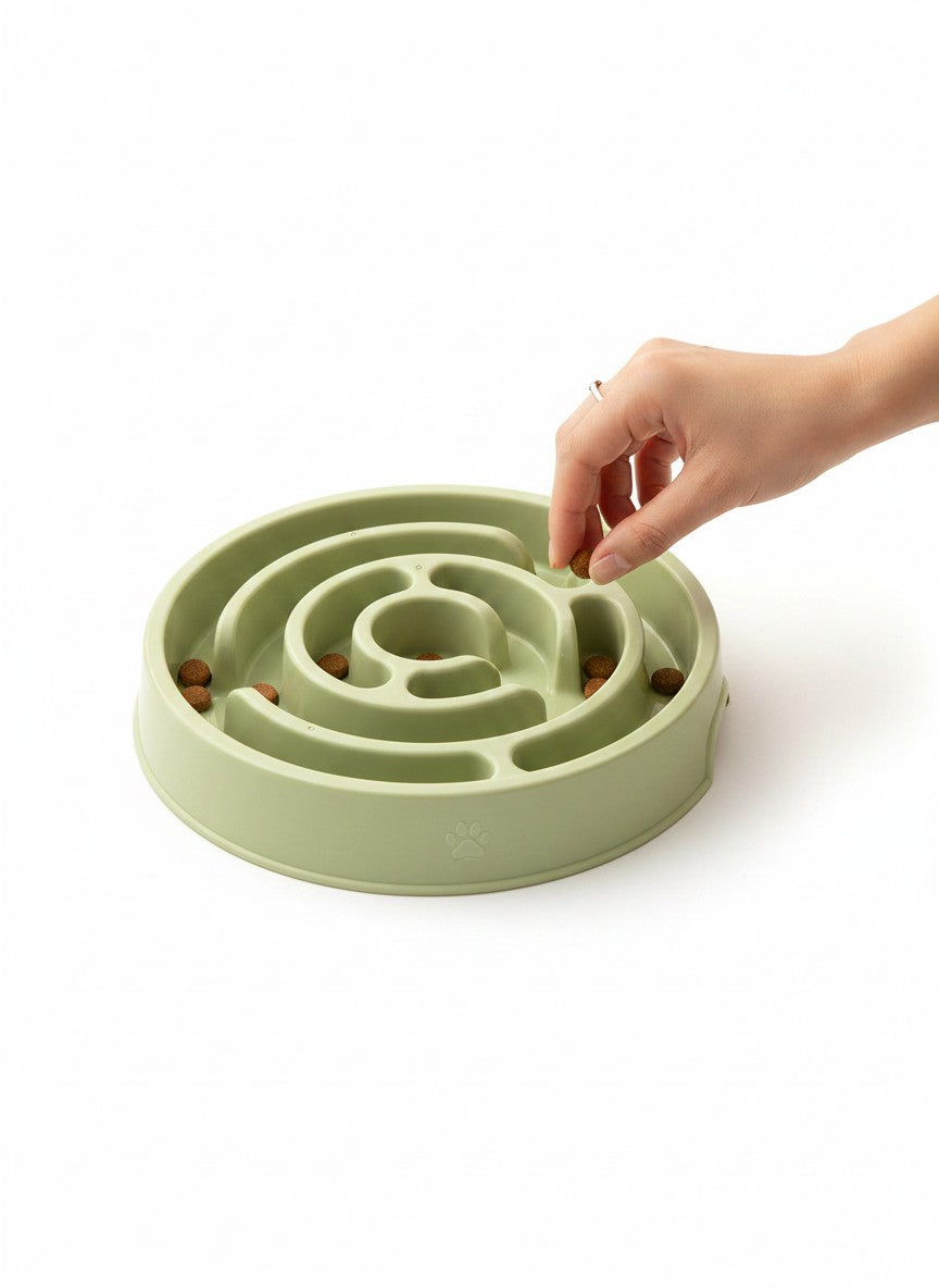 Slow Feeder Dog Bowl — Easy Non-Slip Puppy Feeding Dish for Small, Medium & Large Dogs