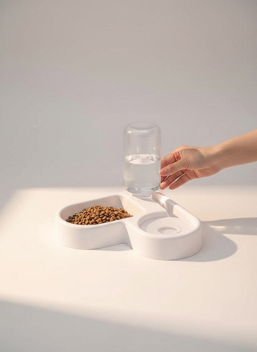 Luxury Automatic Pet Water Fountain Bowl — Premium 2-in-1 Feeding & Drinking Dispenser for Dogs & Cats
