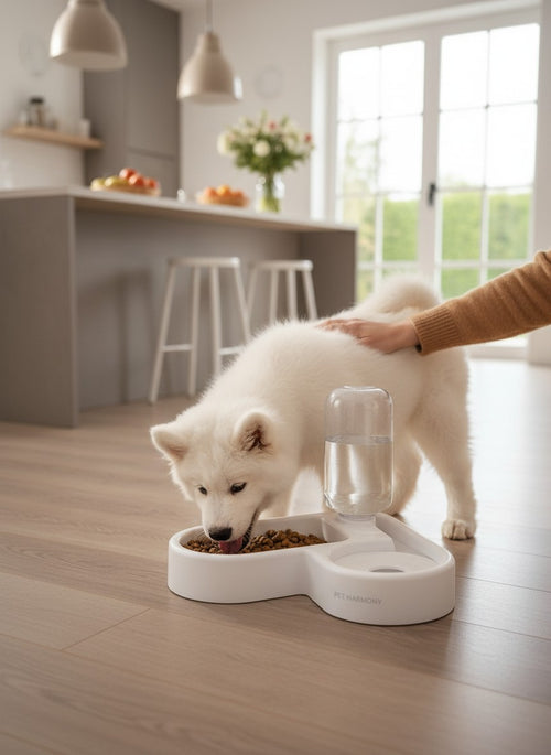 Luxury Automatic Pet Water Fountain Bowl — Premium 2-in-1 Feeding & Drinking Dispenser for Dogs & Cats