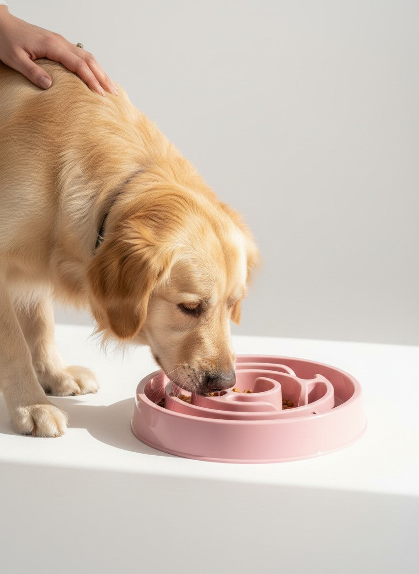 Slow Feeder Dog Bowl — Easy Non-Slip Puppy Feeding Dish for Small, Medium & Large Dogs