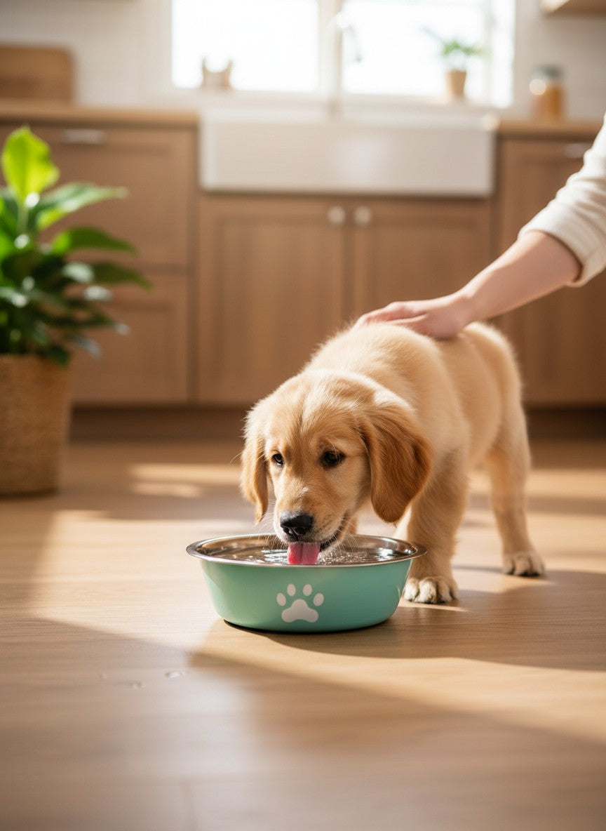 Luxury Stainless Steel Dog Bowl | Premium Non-Slip Silicone Base | Pet Feeding & Water Bowl for Dogs & Cats