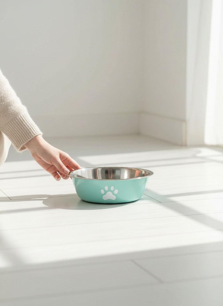 Luxury Stainless Steel Dog Bowl | Premium Non-Slip Silicone Base | Pet Feeding & Water Bowl for Dogs & Cats