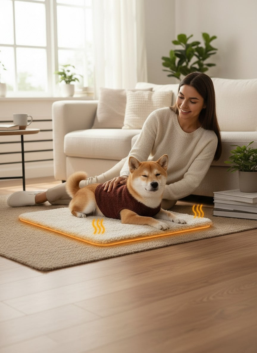 Self-Heating Pet Blanket | Premium Thermal Warming Pad | Washable Cushion Mat for Dogs, Cats & Puppies