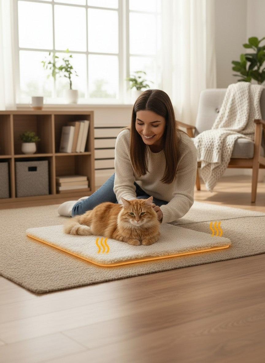 Self-Heating Pet Blanket | Premium Thermal Warming Pad | Washable Cushion Mat for Dogs, Cats & Puppies